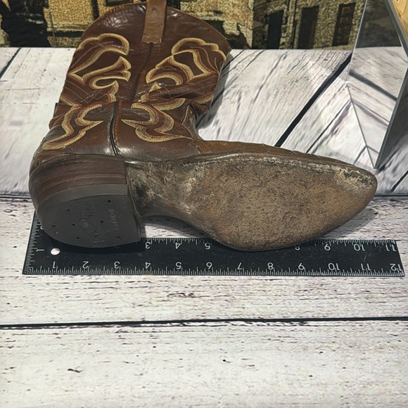 Vintage Cat's Paw Neoprene Ostrich Mens Leather Western Cowboy Boots - Picture 13 of 15